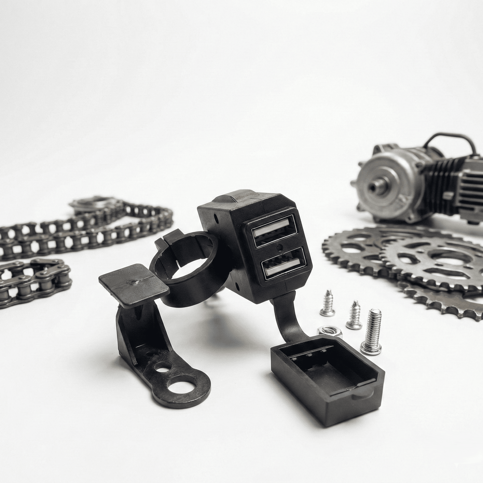 Cargador USB Doble Universal Con Botón 2 Golpes Para Moto