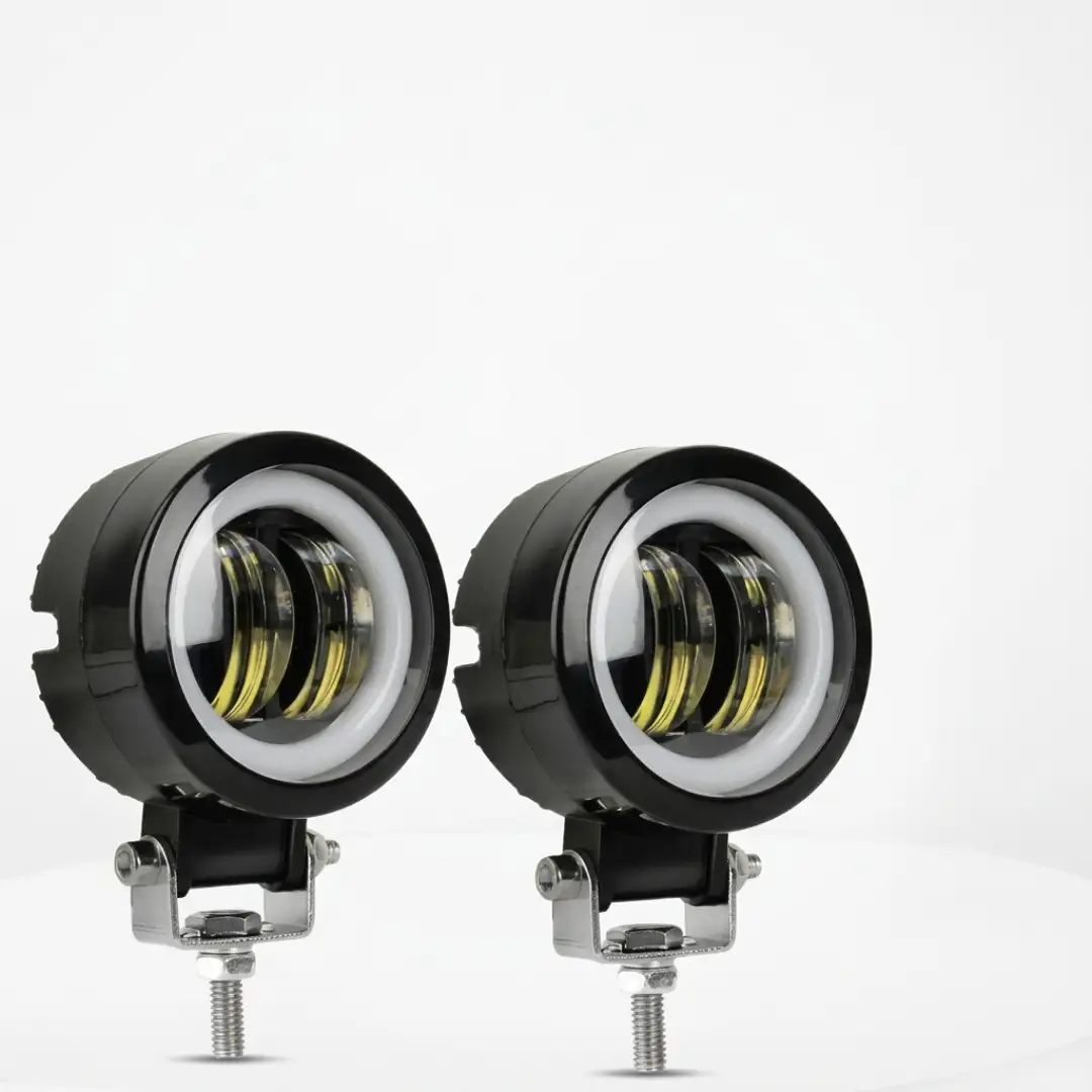 Par Exploradoras Redondas Ojo De Ángel Blanco Para Moto Par Exploradoras Redondas Ojo De Ángel Blanco Para Moto