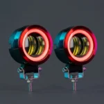 Par Exploradoras Redondas Ojo De Ángel Rojo Para Moto