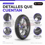 Llanta 300-17 nayasa - Llanta Nayasa 3.00-17 Basilisk 50L Tubeless para Moto Rin 17 - características