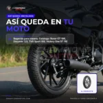 Llanta 300-17 nayasa - Llanta Nayasa 3.00-17 Basilisk 50L Tubeless para Moto Rin 17 - instalado en la moto