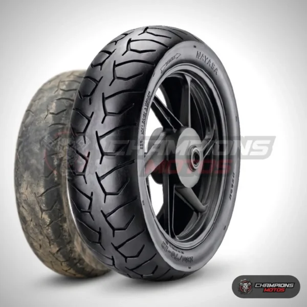 Llanta delantera bws 125 - Llanta Nayasa Komodo 120/70-12 58J para scooter rin 12 - foto publicitaria
