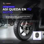 Llanta delantera bws 125 - Llanta Nayasa Komodo 120/70-12 58J para scooter rin 12 - instalado en la moto