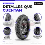 Llanta nayasa 110/70-13 - Llanta Nayasa Raven 110/70-13 48P Tubeless para Scooter - características