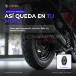 Llanta nayasa 3.50-10 - Llanta Nayasa Raven 3.50-10 Tubeless para Scooter Rin 10 - instalado en la moto