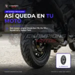 Llanta nayasa 90/100-10 - Llanta Nayasa Raven 90/100-10 53P sellomática para scooter - instalado en la moto