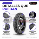 Llanta nayasa 90/100-10 - Llanta Nayasa Raven 90/100-10 53P sellomática para scooter - características